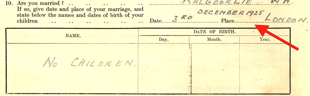 Marriage date according to William